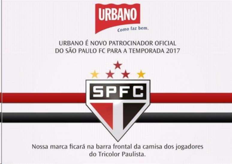 Logo anunciado pela Urbano do contrato com o São Paulo (Foto: Reprodução)