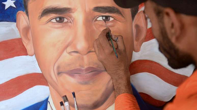 A embaixada falsa tinha uma pintura do presidente Barack Obama na parede