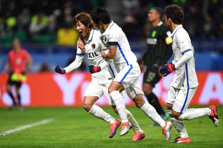 O meia japonês Shoma Doi comemora o gol que marcou na semifinal do Mundial de Clubes entre Kashima Antlers e Atlético Nacional