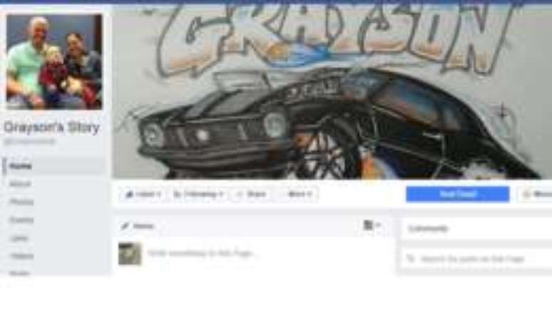A p&aacute;gina do Facebook 'Grayson's Story' tem ajudado a levantar dinheiro para o tratamento do menino