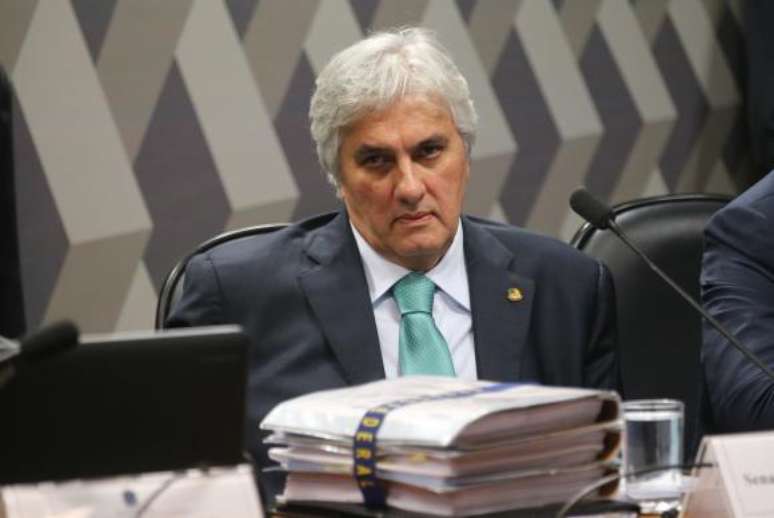 O então senador Delcídio do Amaral, durante reunião do Conselho de Ética do Senado