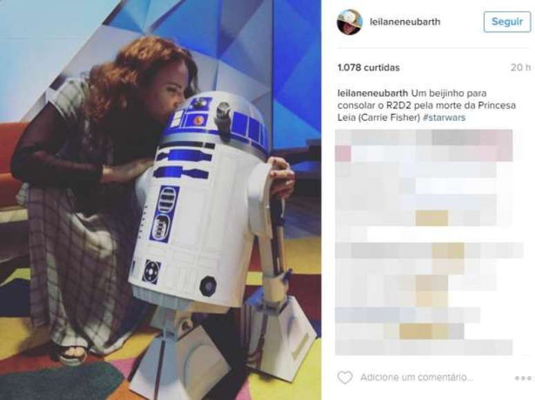 Fãs de 'Star Wars' apoiaram as homenagens discretas feitas pela apresentadora (Foto: Reprodução/Instagram)