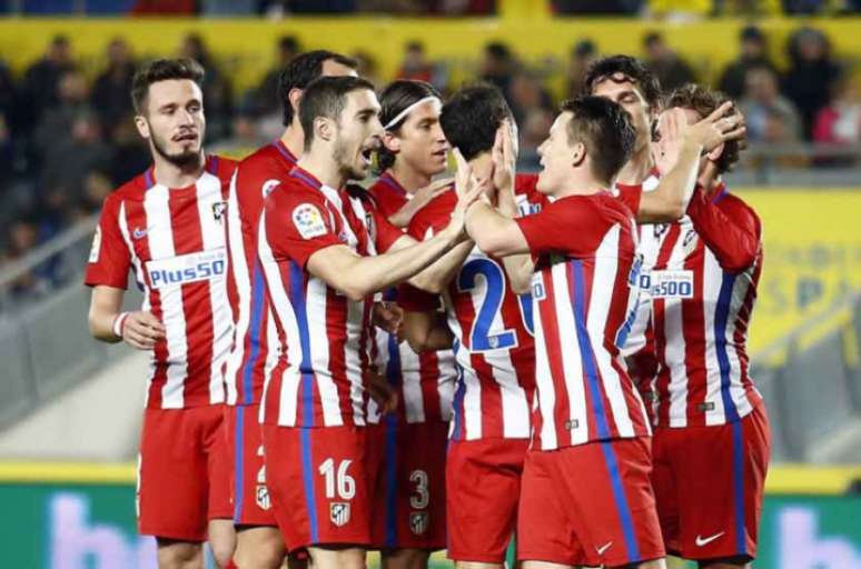 Jogadores comemoram gol do Atlético de Madrid na Copa do Rei (Foto: Reprodução / Twitter)