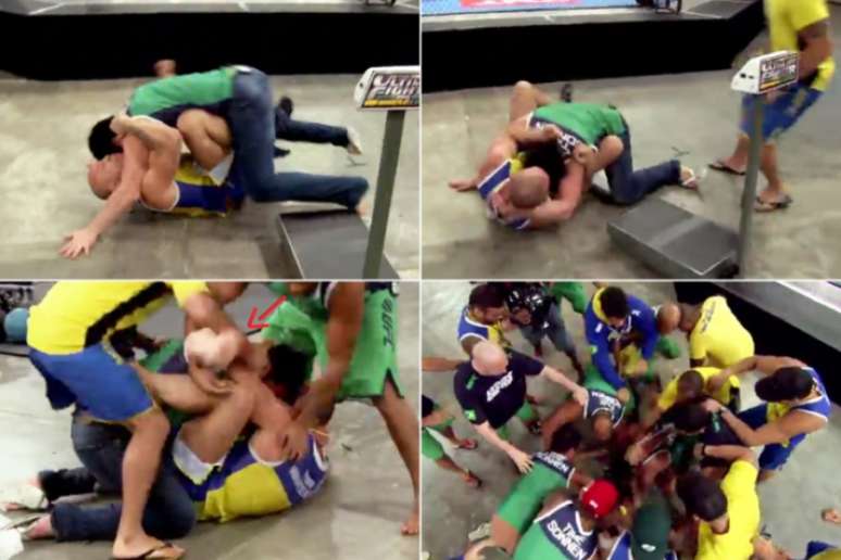 Wanderlei Silva e Chael Sonnen brigaram durante gravações do TUF Brasil (Fotos: Reprodução)