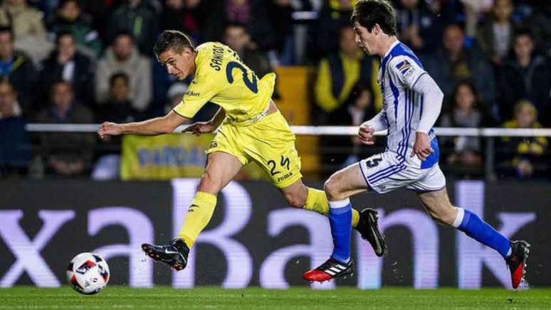 Borre tenta o chute para o Villarreal (Foto: Reprodução / Twitter)