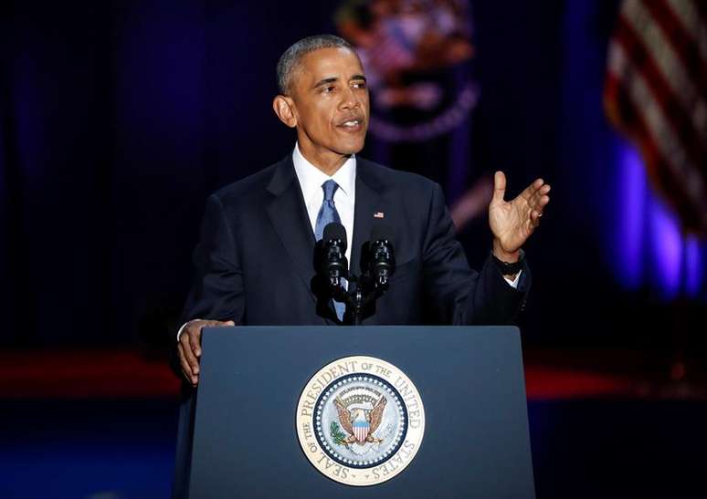 Barack Obama falou diante de multidão em Chicago