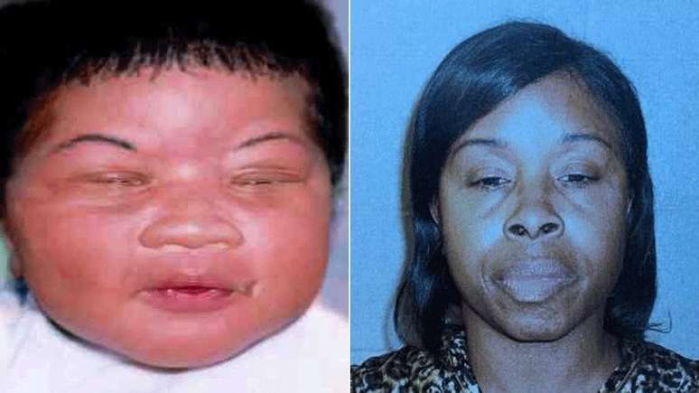 Kamiyah Mobley quando bebê e a mulher presa por seu sequestro, Gloria Williams