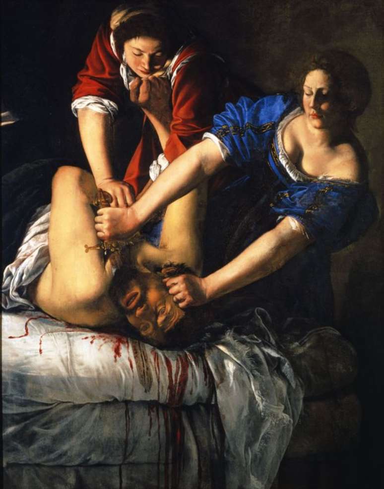O quadro mais famoso de Artemisia, &#034;Judith decapitando Holofernes&#034; (1612 - 1613).