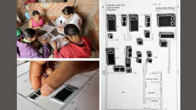 Participantes de projeto usaram pequenas figuras para visualizar disposição de móveis em casa