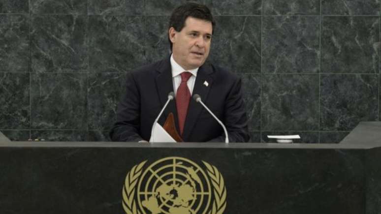 Presidente do Paraguai, Horacio Cartes faz pronunciamento na ONU 