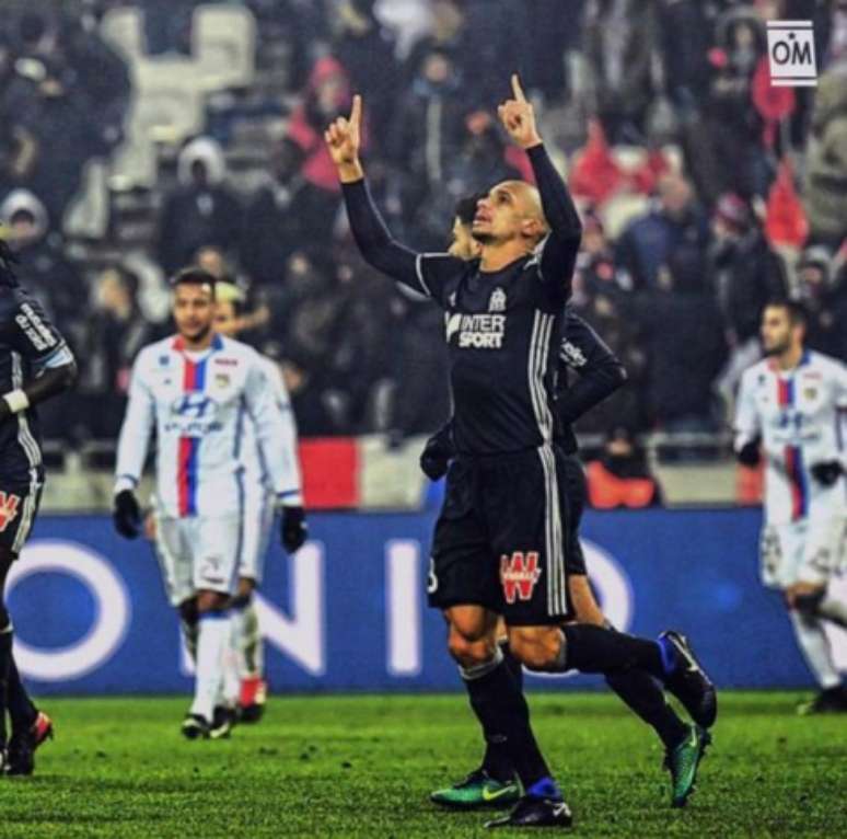 Dória vibra com seu primeiro gol pelo clube francês (Foto: Divulgação)