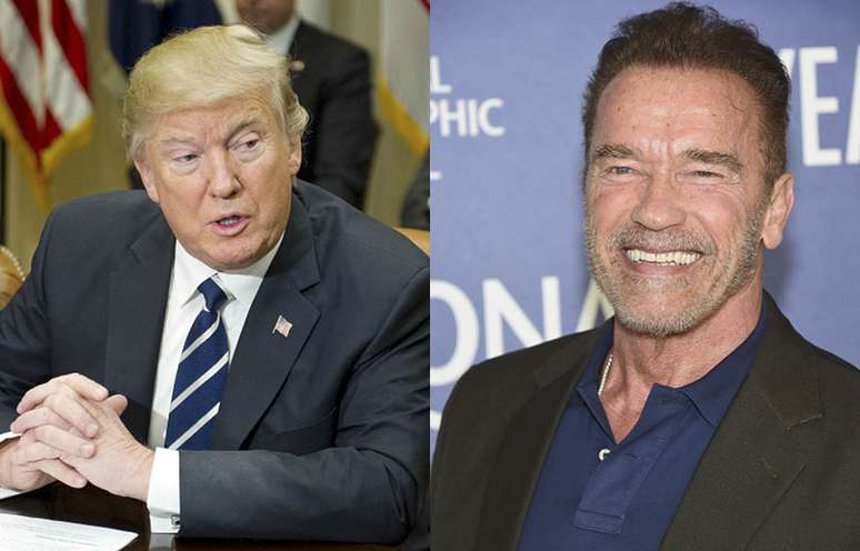 Arnold Schwarzenegger e Donald Trump têm trocado tuítes com provocações desde a campanha eleitoral. O ator, que é republicano, não votou em Trump. 