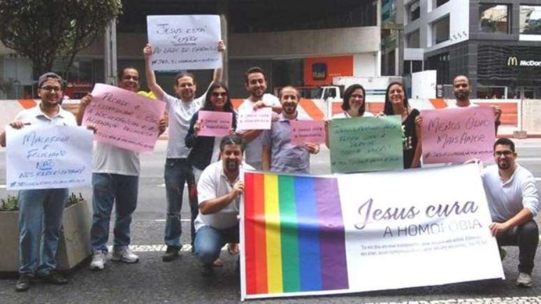 Evang&eacute;licos do movimento Jesus Cura a Homofobia na Parada Gay de S&atilde;o Paulo