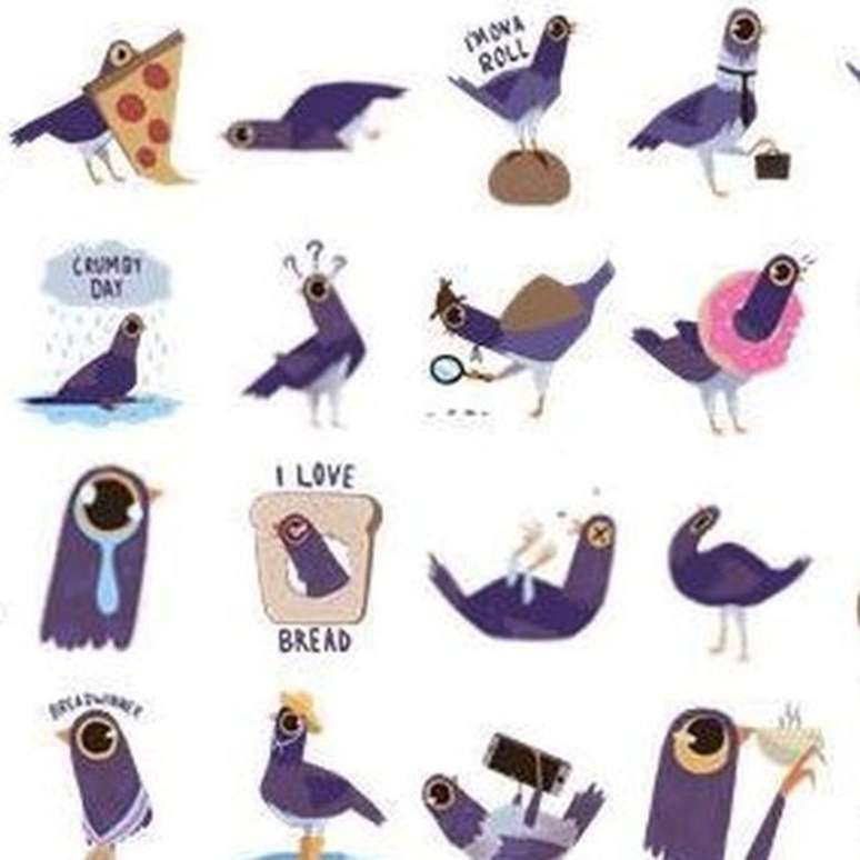 Cards com a pomba em v&aacute;rias situa&ccedil;&otilde;es podem ser usados para comentar no Facebook