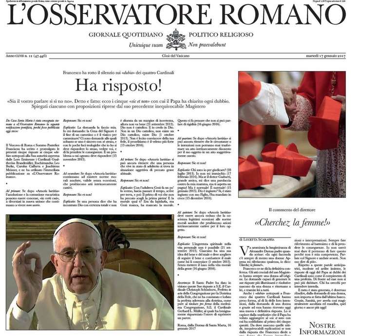 Capa falsa do jornal do Vaticano zombou do papa Francisco