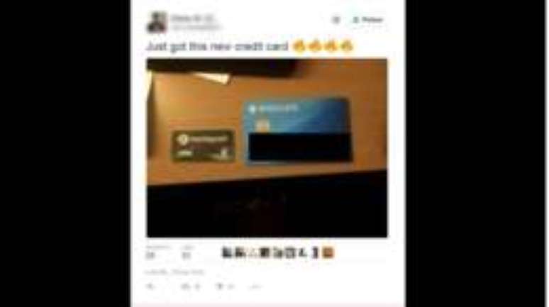 O que não fazer: adolescente postou imagem do cartão de crédito no Twitter