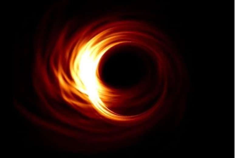 A equipe do EHT produziu simulações a partir da teoria de Einsein para prever como seria um buraco negro. 