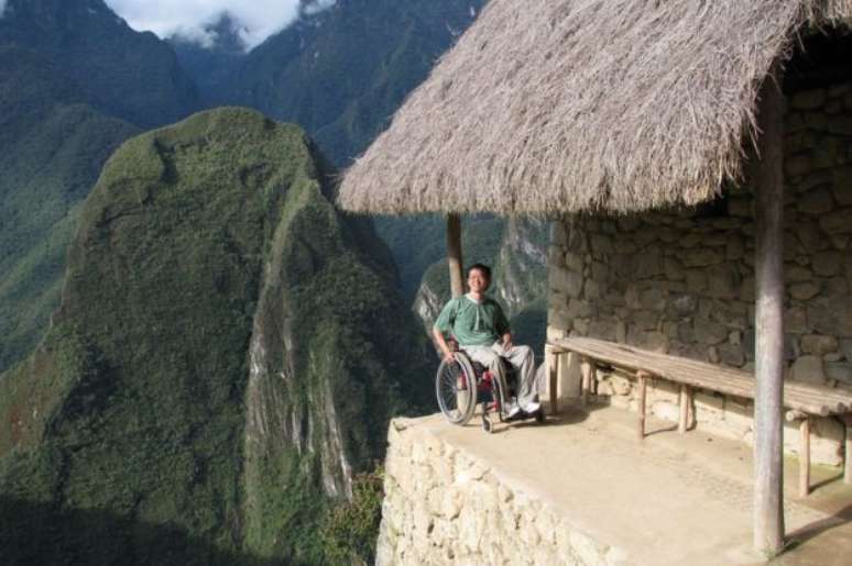 Rota acessível? Ricardo subiu até Machu Picchu como parte de seu trabalho de pesquisa