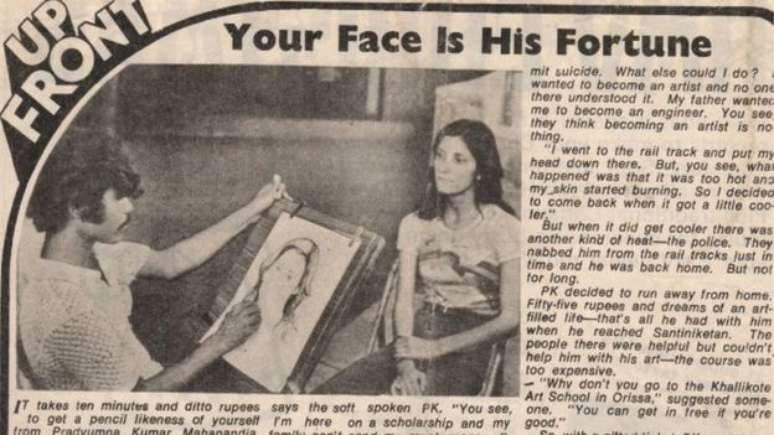 PK Mahanandia chegou a ser assunto de jornais indianos nos anos 1970, que destacavam sua capacidade de desenhar em apenas 10 minutos 