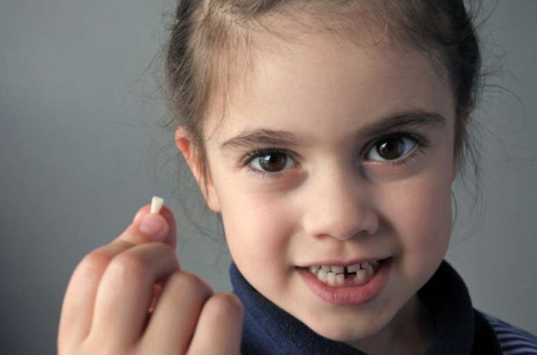 O 1º dente costuma cair por volta dos 6 anos de idade e a troca de dentição é finalizada até os 12 anos. 