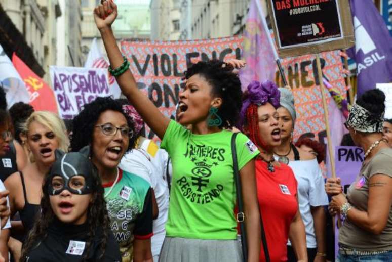 Manifestações do Dia da Mulher na região central da capital paulista