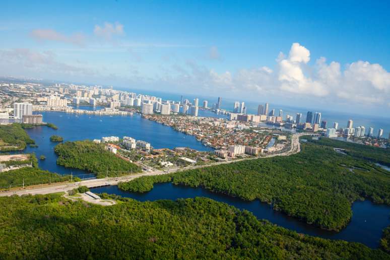 Vista aérea de Miami