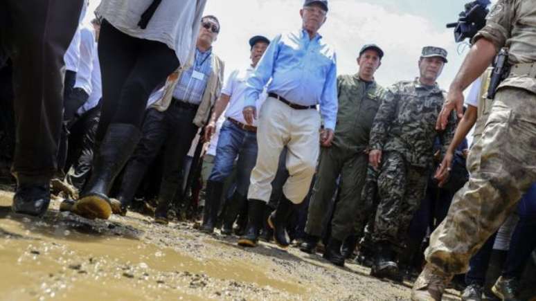 O presidente peruano, Pedro Pablo Kuczynski, visitou Piura, uma das regiões mais afetadas