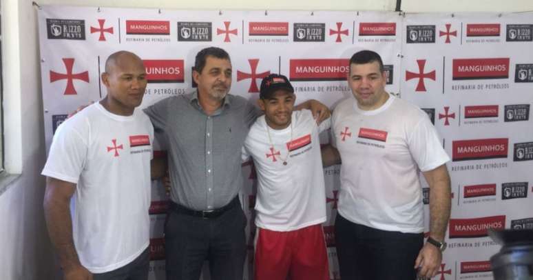 Ronaldo Jacaré, Jorge Monteiro (Presidente da Refinaria de Manguinhos), José Aldo e Pedro Rizzo (FOTO: Divulgação)