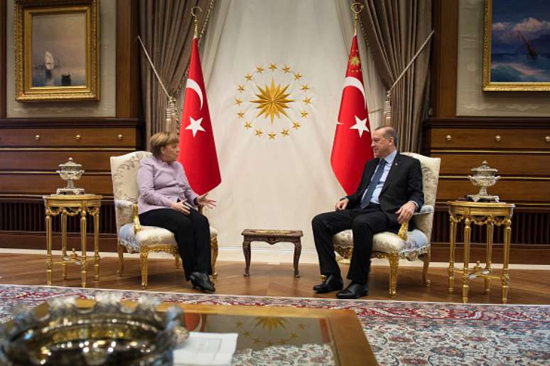 Ângela Merkel e Recep Tayyip Erdogan