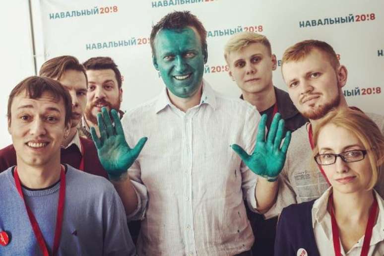Alexei Navalny com apoiadores