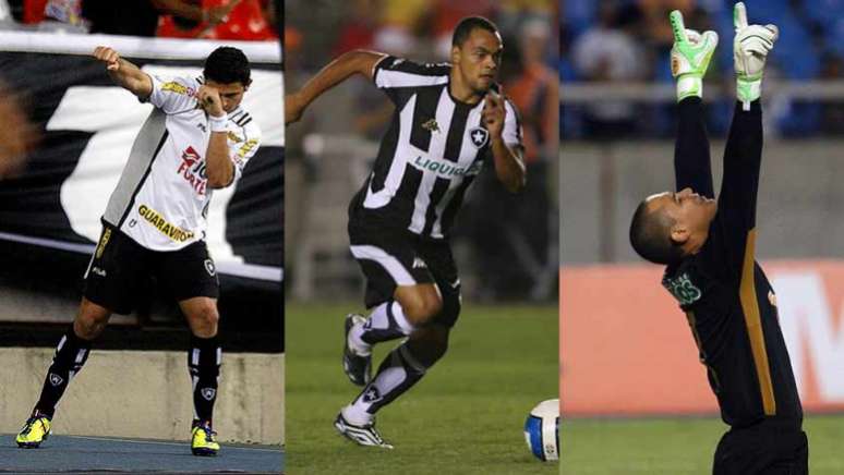 Os três jogadores da foto já foram protagonistas de um Botafogo x Fluminense no estádio (Foto: Montagem)