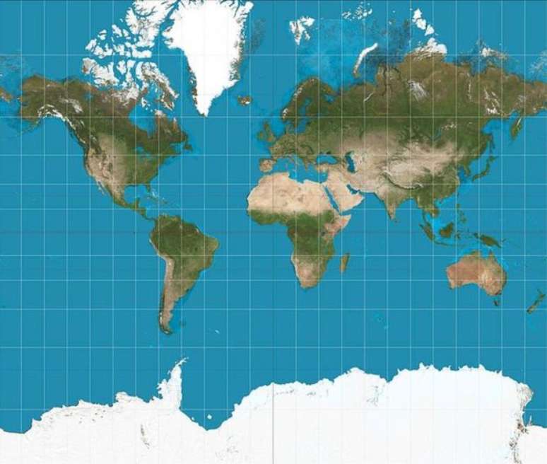 No mapa de Mercator, a Groenlândia é quase do tamanho da África