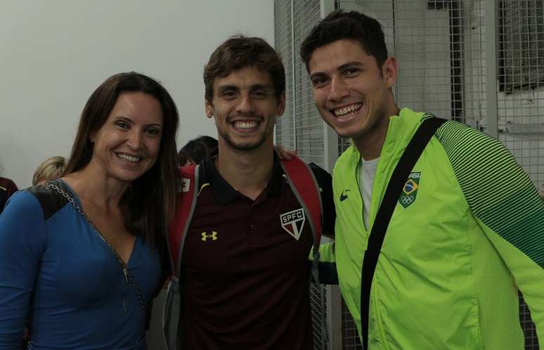 Medalhistas olímpicos, Maurren Maggi e Thiago Braz conheceram Rodrigo Caio no último domingo (26)