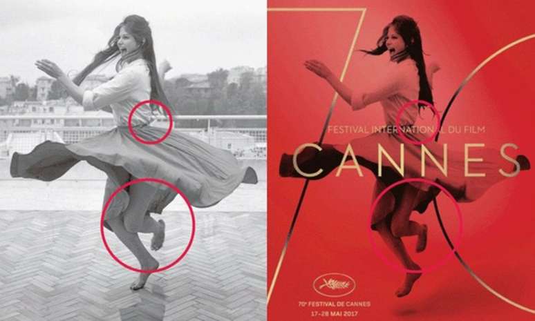 Artista afinou muito a cintura e a perna de Claudia Cardinale.