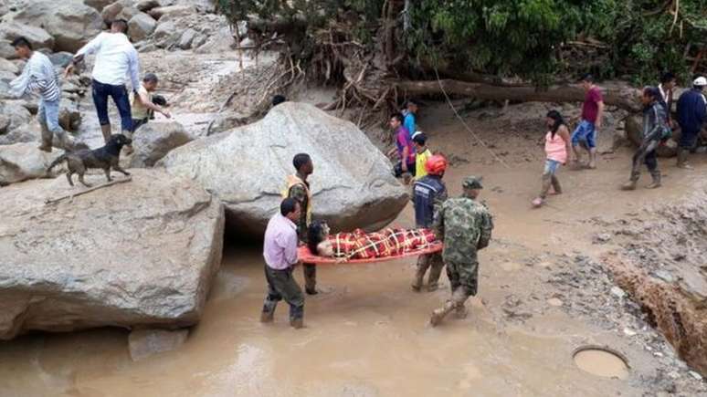 Segundo o governo colombiano, 17 bairros foram afetados pelo mar de lama
