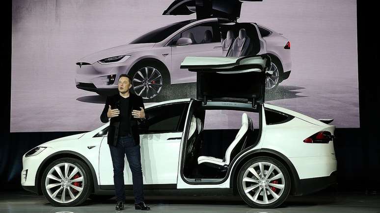 CEO da Tesla, Elon Musk, durante lançamento do Model X.