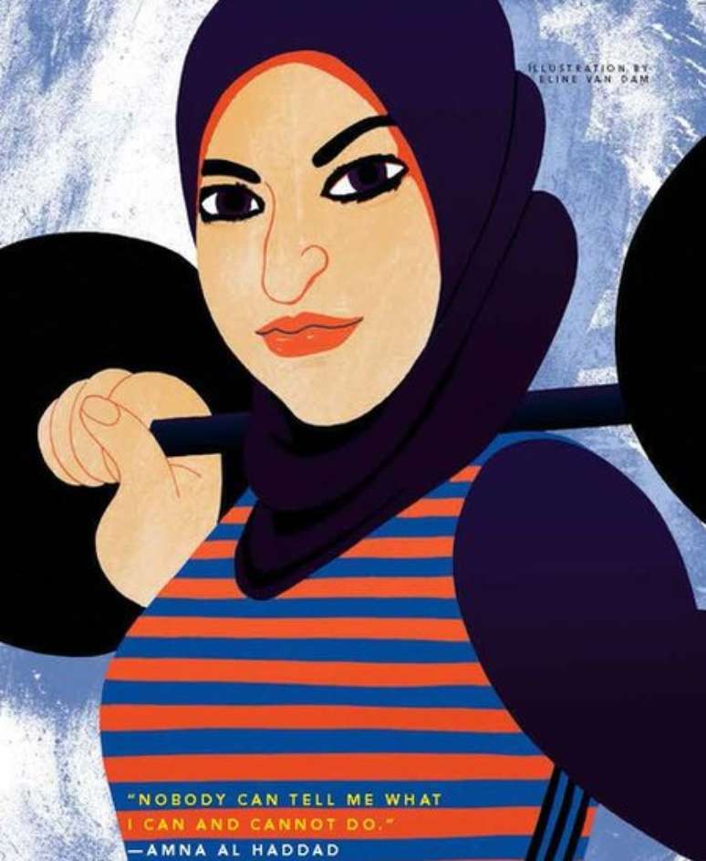 Levantadora de peso Amna Al Haddad, dos Emirados Árabes Unidos, é uma das garotas rebeldes perfiladas