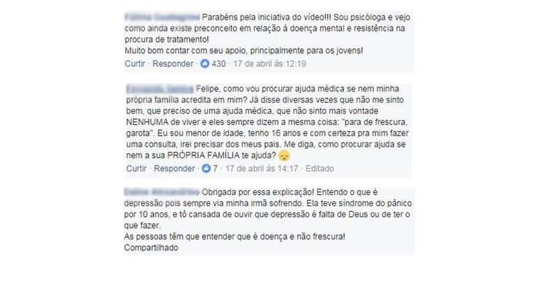 Seguidores deixaram comentários também na postagem de Felipe Neto no Facebook