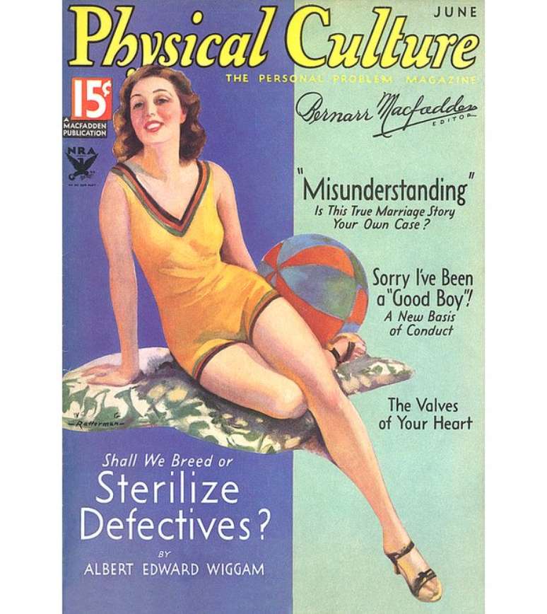 Uma revista do começo do século 20 exibe a manchete: 'Devemos reproduzir ou esterilizar os defeituosos?'
