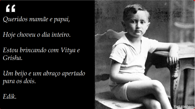 Texto de carta de Edik aos pais.