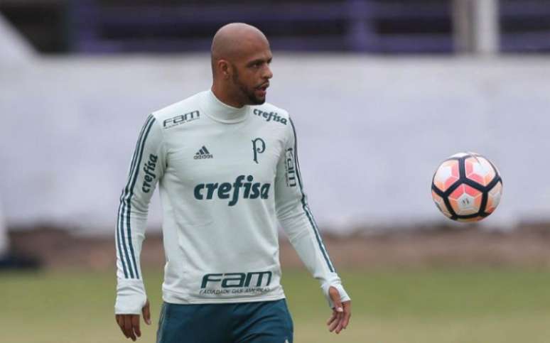 Felipe Melo durante o treino desta terça-feira - Cesar Greco/Agência Palmeiras