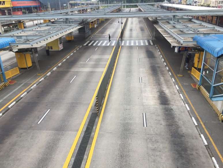 Greve geral em São Paulo, foto do Terminal P.Dom Pedro vazio