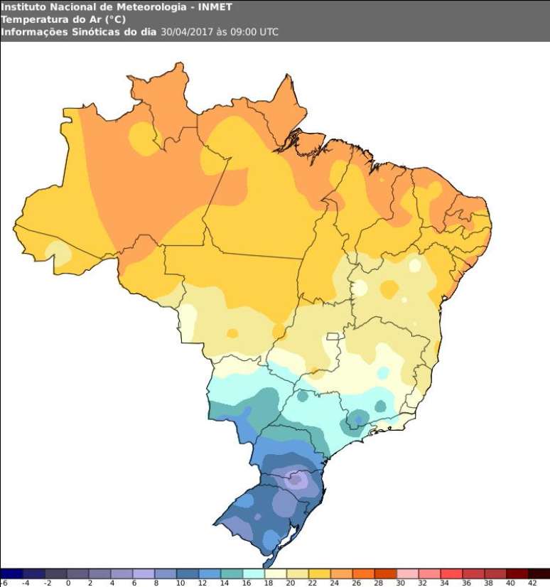 Temperaturas baixas no Sul
