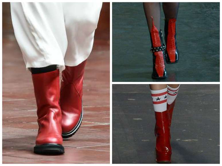 Botas vermelhas no SPFW