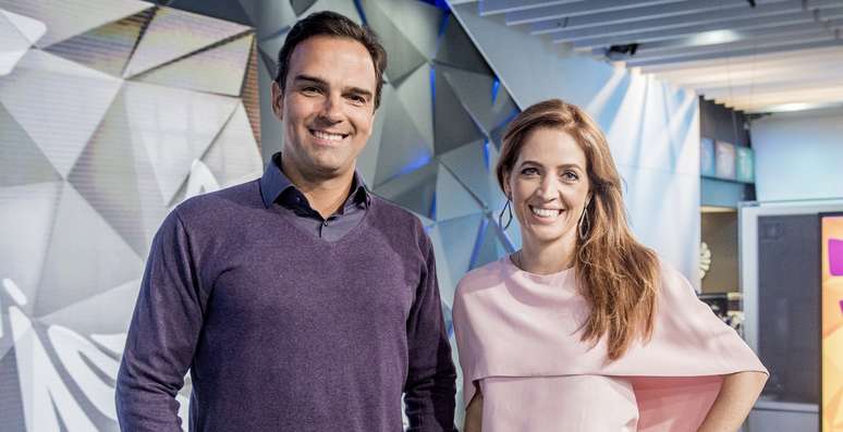 Os apresentadores Tadeu Schmidt e Poliana Abritta: o ‘Fantástico’ voltou a prender a atenção do telespectador