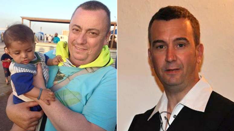 Alan Henning (esq.) e David Haines foram mortos pela célula do EI conhecida como 'Os Beatles'