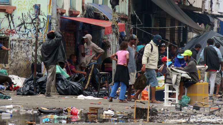 Cracolândia, no centro de São Paulo, antes da remoção das ruas feita pela polícia