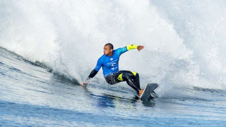 Wiggolly Dantas encerrou a etapa de Saquarema com dores do joelho e passará por exames @WSL / Kelly Cestari