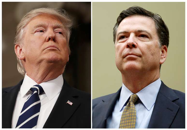 Donald Trump e o diretor do FBI James Comey