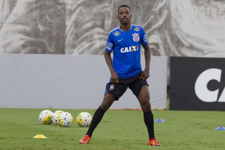 Guilherme Romão em treino do Corinthians (Foto: Daniel Augusto Jr)